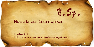 Nosztrai Szironka névjegykártya